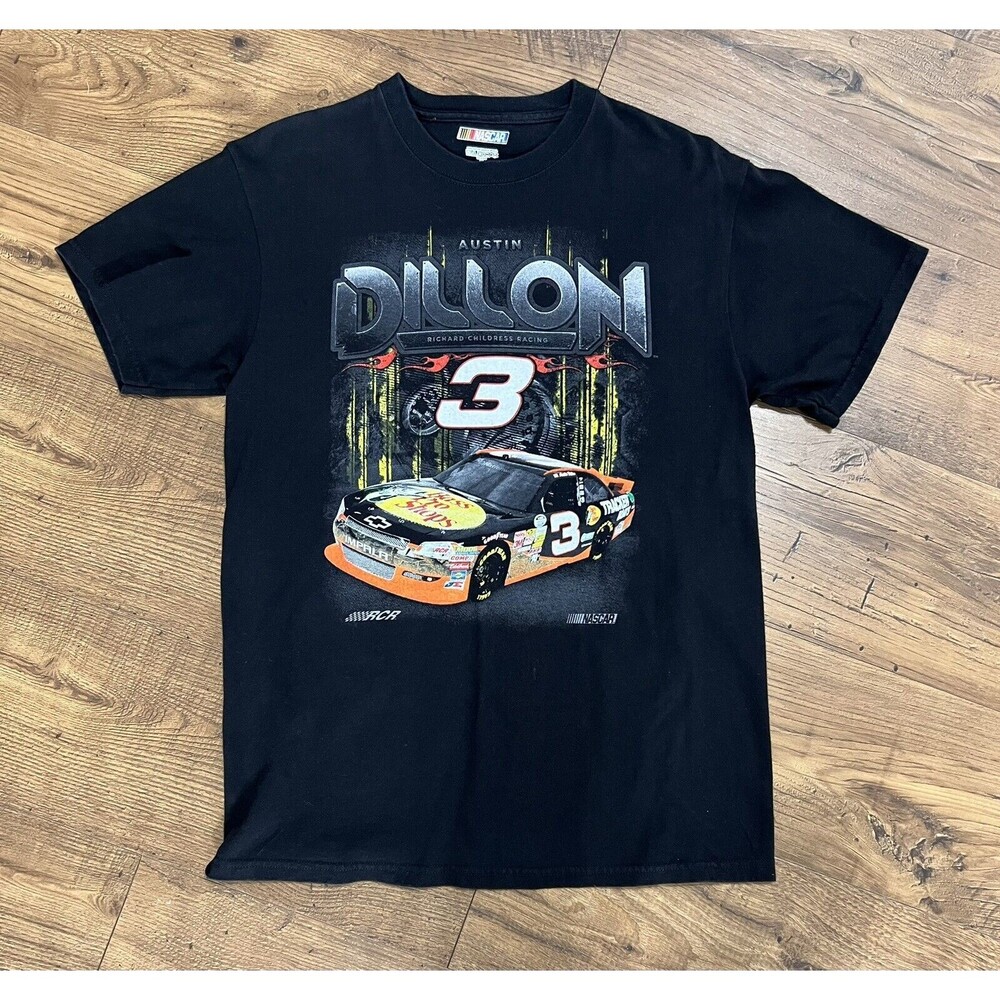 Men's Medium Black Austin Dillon #3 Official Nascar T-Shirt Short Sleeve Racing